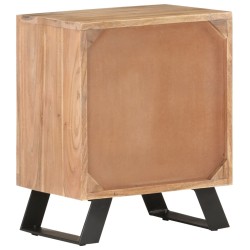 Table de chevet 40x30x50 cm Bois d'acacia avec bord naturel 