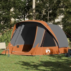 Tente de cabine familiale 6 personnes gris orange imperméable 