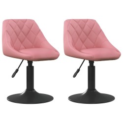 Chaises pivotantes à manger lot de 2 Rose Velours 