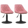 Chaises pivotantes à manger lot de 2 Rose Velours 