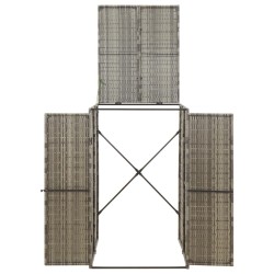 Abri pour poubelle Gris 70x80x117 cm Résine tressée 