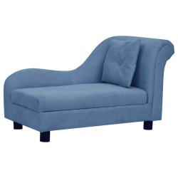 Canapé pour chien avec oreiller Bleu 83x44x44 cm Peluche 