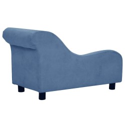 Canapé pour chien avec oreiller Bleu 83x44x44 cm Peluche 