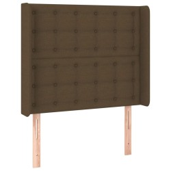 Tête de lit à LED Marron foncé 93x16x118/128 cm Tissu 
