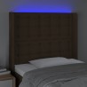 Tête de lit à LED Marron foncé 93x16x118/128 cm Tissu 