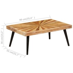 Table basse Bois de manguier massif 90x55x36 cm 