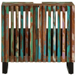 Armoire lavabo de salle de bain 62x34x58cm bois massif d'acacia 