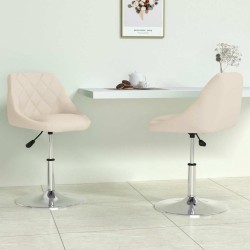 Chaises pivotantes à manger lot de 2 Crème Velours 