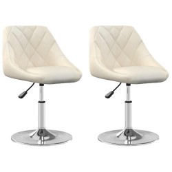 Chaises pivotantes à manger lot de 2 Crème Velours 