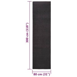 Tapis en sisal pour griffoir noir 80x300 cm 