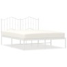 Cadre de lit métal sans matelas et tête de lit blanc 140x190 cm 