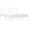 Cadre de lit métal sans matelas et tête de lit blanc 140x190 cm 