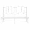 Cadre de lit métal sans matelas et tête de lit blanc 140x190 cm 