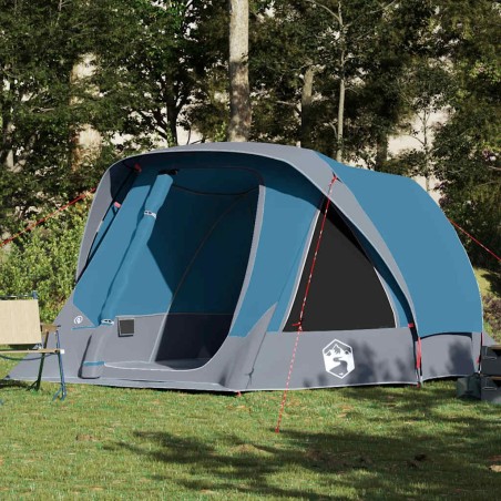 Tente de cabine familiale 6 personnes bleu imperméable 