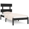 Cadre de lit sans matelas noir 75x190 cm bois massif 