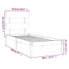 Cadre de lit sans matelas noir 75x190 cm bois massif 