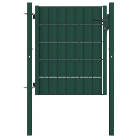 Portail de clôture PVC et acier 100x81 cm Vert   