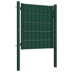 Portail de clôture PVC et acier 100x81 cm Vert   
