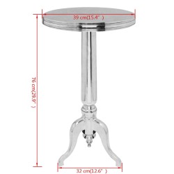 Table auxiliaire ronde Aluminium Argenté 