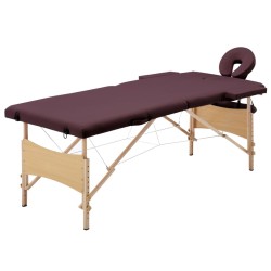 Table de massage pliable 2 zones Violet vin 