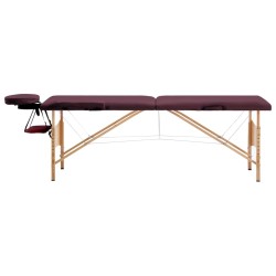 Table de massage pliable 2 zones Violet vin 