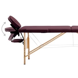Table de massage pliable 2 zones Violet vin 