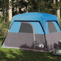 Tente de camping de cabine 4 personnes bleu imperméable 