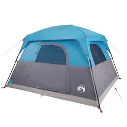 Tente de camping de cabine 4 personnes bleu imperméable 