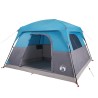 Tente de camping de cabine 4 personnes bleu imperméable 