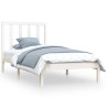 Cadre de lit sans matelas blanc bois de pin massif 75x190 cm 