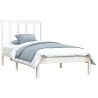 Cadre de lit sans matelas blanc bois de pin massif 75x190 cm 