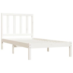 Cadre de lit sans matelas blanc bois de pin massif 75x190 cm 