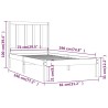 Cadre de lit sans matelas blanc bois de pin massif 75x190 cm 