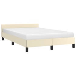 Cadre de lit sans matelas crème 120x190 cm similicuir 