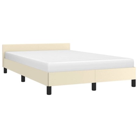 Cadre de lit sans matelas crème 120x190 cm similicuir 