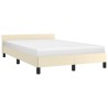 Cadre de lit sans matelas crème 120x190 cm similicuir 
