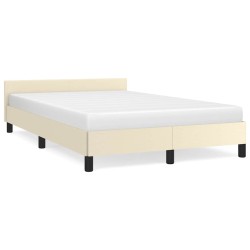 Cadre de lit sans matelas crème 120x190 cm similicuir 