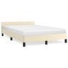 Cadre de lit sans matelas crème 120x190 cm similicuir 