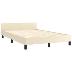 Cadre de lit sans matelas crème 120x190 cm similicuir 