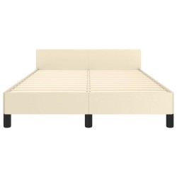 Cadre de lit sans matelas crème 120x190 cm similicuir 