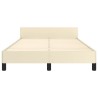Cadre de lit sans matelas crème 120x190 cm similicuir 