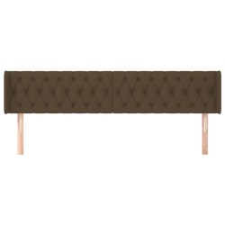 Tête de lit avec oreilles Marron Foncé 203x16x78/88 cm Tissu 