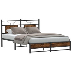 Cadre de lit sans matelas chêne fumé 150x200 cm bois ingénierie 