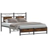 Cadre de lit sans matelas chêne fumé 150x200 cm bois ingénierie 