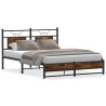 Cadre de lit sans matelas chêne fumé 150x200 cm bois ingénierie 