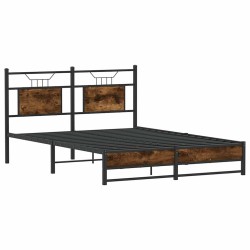 Cadre de lit sans matelas chêne fumé 150x200 cm bois ingénierie 