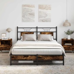 Cadre de lit sans matelas chêne fumé 150x200 cm bois ingénierie 