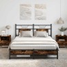 Cadre de lit sans matelas chêne fumé 150x200 cm bois ingénierie 