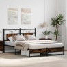 Cadre de lit sans matelas chêne fumé 150x200 cm bois ingénierie 