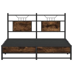 Cadre de lit sans matelas chêne fumé 150x200 cm bois ingénierie 